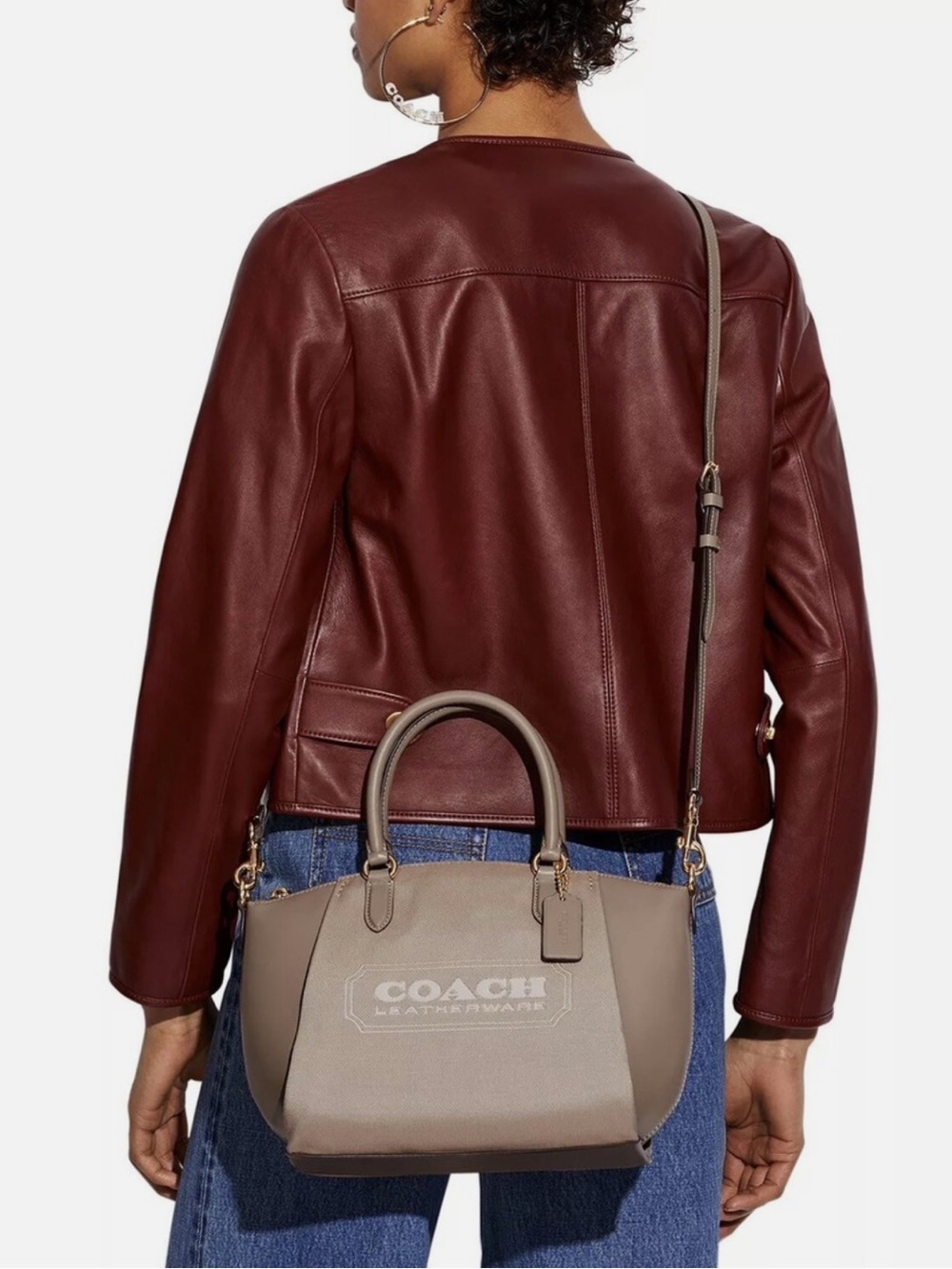 Coach Badge Jacquard Elise Satchel with Convertible Straps NWT - Picture 13 of 13